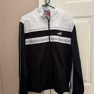 PUMA Men's Black and White Windbreaker